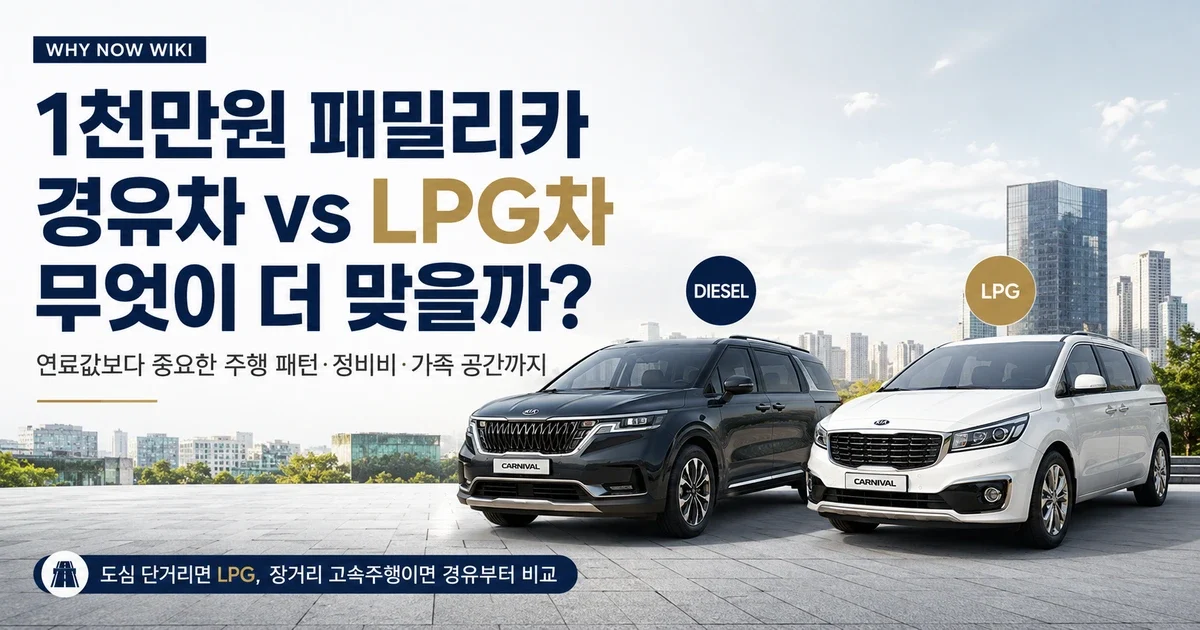1천만원 중고 패밀리카, 경유 vs LPG? 단거리 반복이면 답이 달라집니다