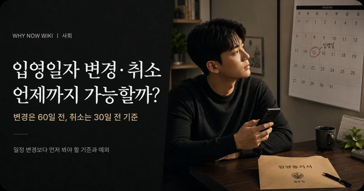 2027 현역병 입영일자 변경·취소, 언제까지 가능할까?