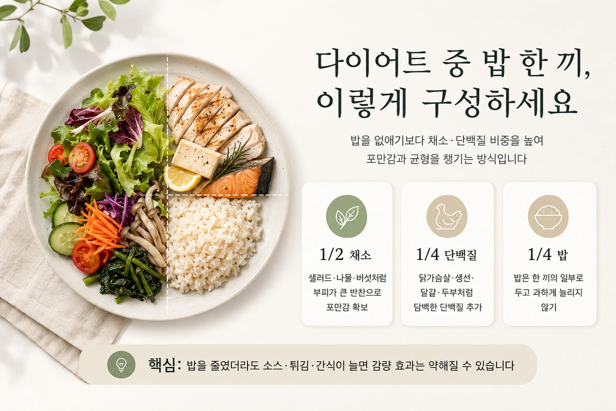 백미와 현미 잡곡을 상황에 맞게 선택하는 기준을 설명하는 내부이미지