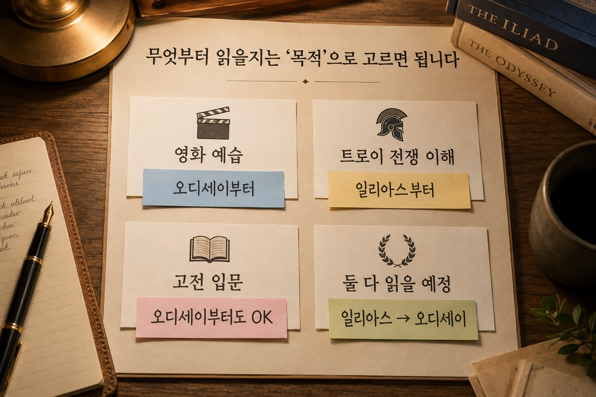 일리아스 오디세이 순서를 영화 예습 트로이 전쟁 고전 입문 목적별로 고르는 판단표