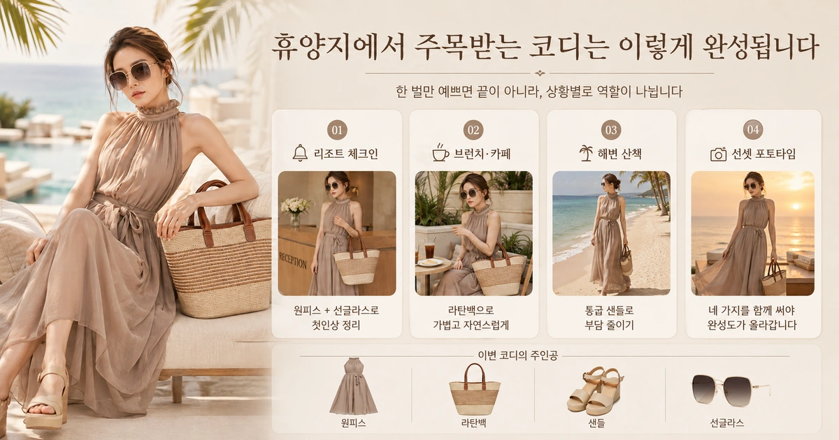 원피스 라탄백 샌들 선글라스 역할 가이드