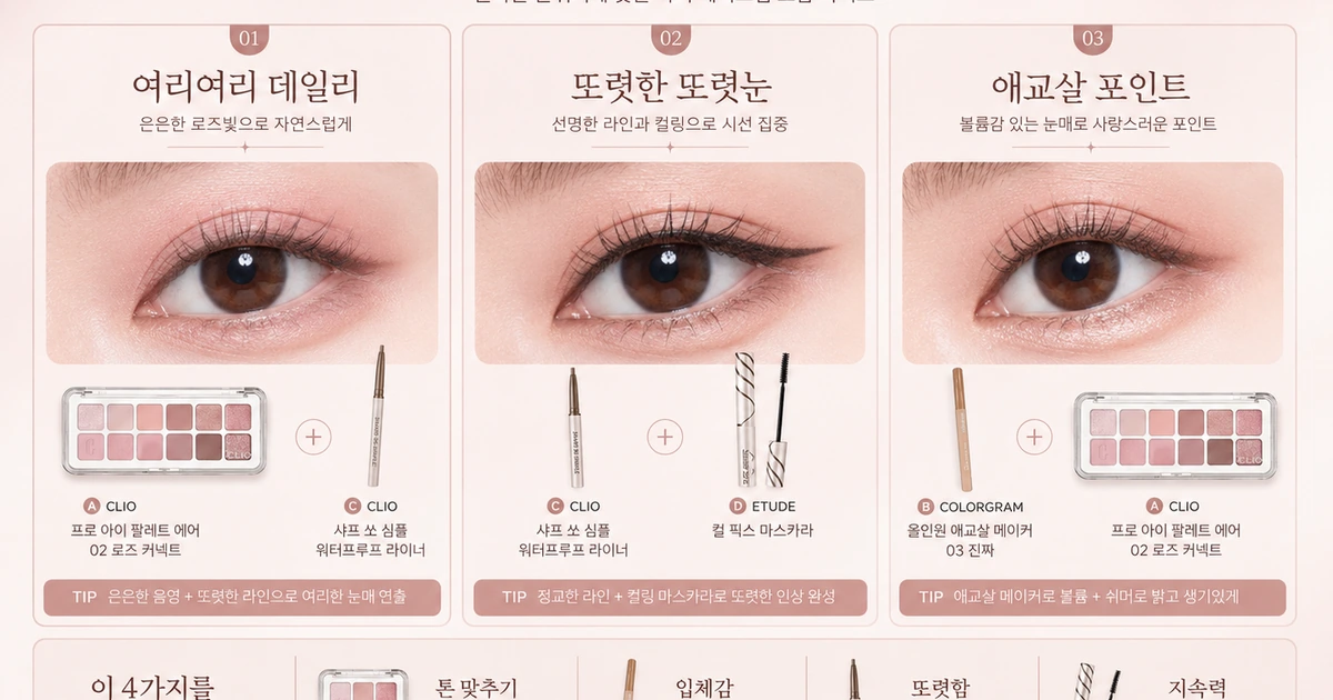 분위기별 데일리 로즈 아이메이크업 가이드