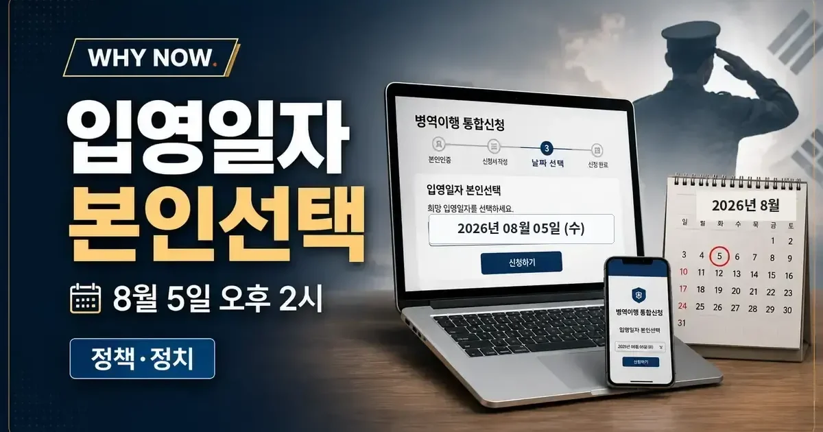 현역병 입영일자 본인선택, 9월 추가접수 언제 열리나? 신청 전 확인할 것