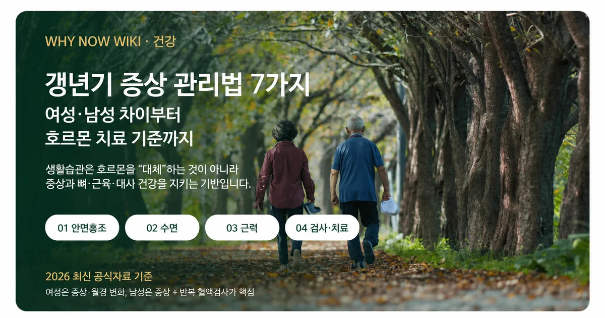 갱년기 증상, 참아야 할까? 여성 호르몬 치료와 남성 저테스토스테론을 따로 봐야 하는 이유