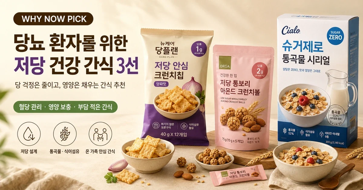 당뇨 간식 추천, ‘저당’만 보면 틀립니다: 총탄수화물·1회량으로 고르는 3가지