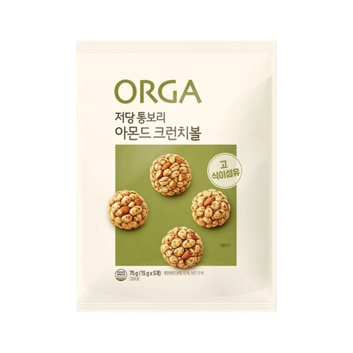 올가홀푸드 저당 통보리 아몬드 크런치볼 제품 이미지