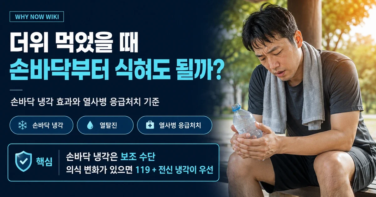 더위 먹었을 때 손바닥 냉각? 열사병이면 ‘손’보다 119·전신 냉각이 먼저입니다
