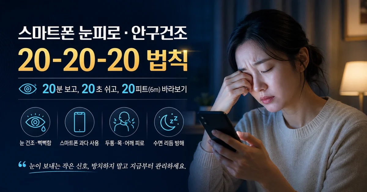 스마트폰 눈피로, 20-20-20만 하면 될까? 건조함까지 줄이는 5단계