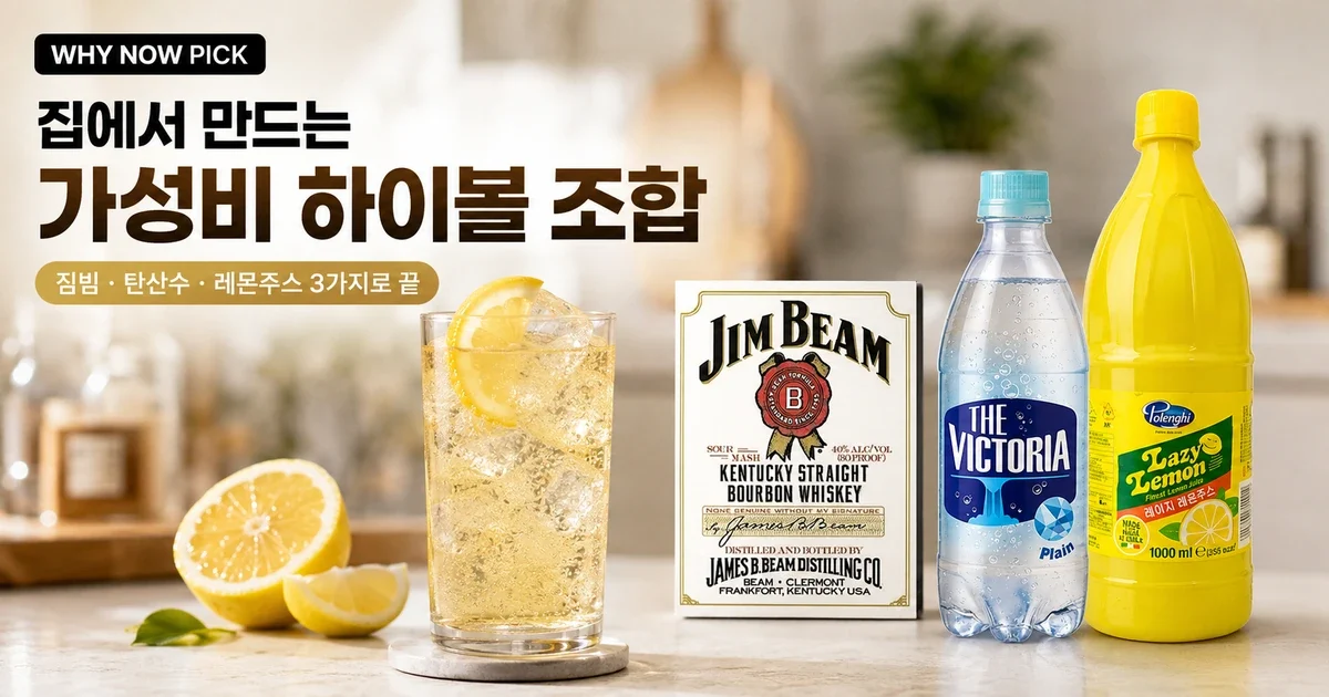 짐빔 하이볼 만들기, 1:4가 기본? 탄산수·레몬까지 딱 3가지만 고르기